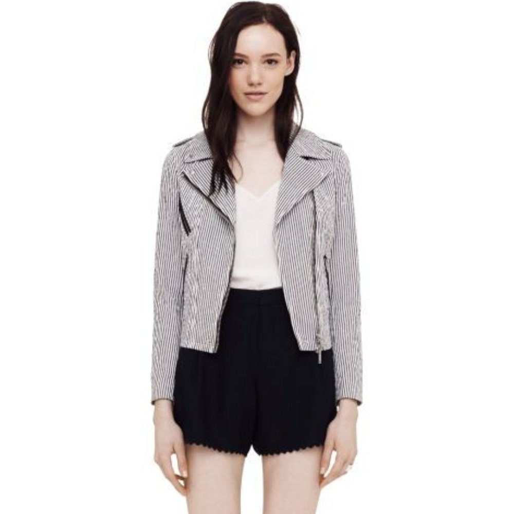 NWOT Club Monaco SeerSucker Moto Jacket Size M